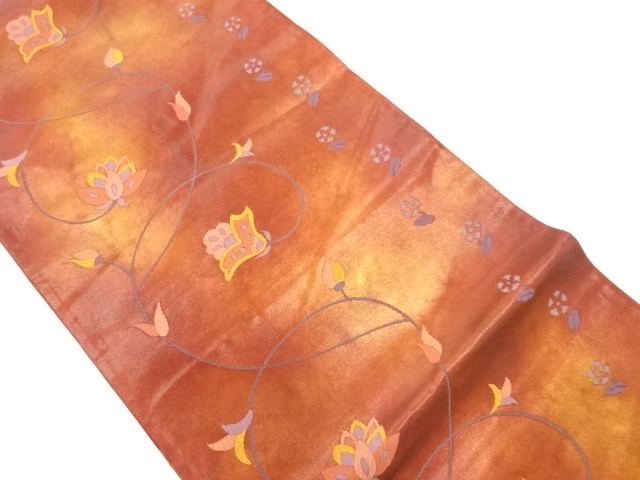 JAPANESE FUKURO OBI / WOVEN FLOWER ARABESQUE